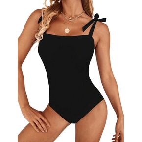 Womens High Waisted Spaghetti Strap One Piece Monokini Swimsuit - Casual Summer Beachwear for Vacation in Kuwait