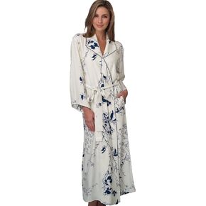 Julianna Rae Women's Midnight Stroll Robe, 100% Silk, Petite, Midnight Floral, XSP in Kuwait