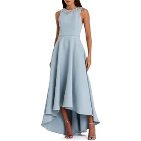 Mac Duggal Crepe Embellished Neck High Low Gown in Saudi Arabia