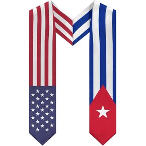 Cuba Mix United States Flag Graduation Stoles Shawls Sash International Study Graduate Scarves in Saudi Arabia