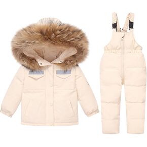 Kids Toddler Snowsuit - Thermal Thicken Waterproof Snow Pants and Jackets Windproof Winter Ski Sets for Boys Girls 1-6Y in Kuwait