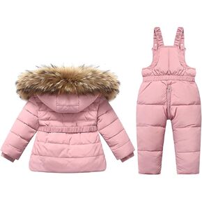 Kids Toddler Snowsuit - Thermal Windproof Coat and Snow Pants Set Boys Girls Waterproof Thicken Winter Ski Suit 1-6Y in Kuwait