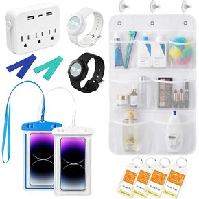 Cruise Essentials 2026, Cruise Essentials Kit Including Princess Cruise Medallion Holder, Non-Surge Power Strip, Shower Organizer, Waterproof Phone Pouches, Luggage Tags and Towel Bands in Saudi Arabia