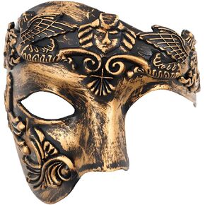 JOYFISCO Masquerade Mask for Men Vintage Half Face Roman Warrior Phantom Of The Opera Mask for Halloween Mardi Gras Prom Ball in Saudi Arabia