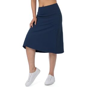 Women Midi Knee Length Skorts Skirts with Zipper Pockets,26" Long Swim Skorts with Underneath in Kuwait