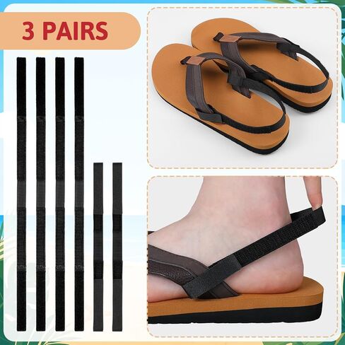 6 Pcs Adjustable Flip Flop Back Straps Removable Sling Ankle Straps for Adults Prosthetics Convert Sandals to Sport for Exercise Fitness Hiking Water Activities Accessories in Kuwait
