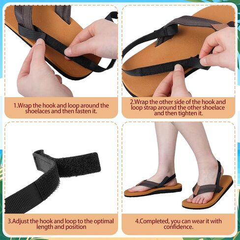 6 Pcs Adjustable Flip Flop Back Straps Removable Sling Ankle Straps for Adults Prosthetics Convert Sandals to Sport for Exercise Fitness Hiking Water Activities Accessories in Kuwait