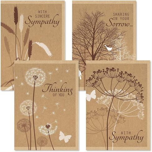 Current Religious Sympathy Cards with Envelopes- Set of 8 Assortment, Comfort Faith (4 Designs), Large 5" x 7", Christian Sympathy Cards with Sentiments Inside, White Envelopes in Kuwait