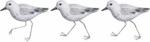 Pelopy 3 Pcs Wood Sandpipers Wall Decor Coastal Wall Decor Sandpiper Coastal Beach Decoration Hanging Driftwood Decoration Sandpiper Sculpture Sea Birds Ocean Vintage Ornaments for Home Bathroom in Kuwait