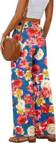 Magritta Women's Casual Linen Pants Beach Trendy Loose Trousers High Waist Wide Leg Cropped Palazzo with Pockets in Saudi Arabia