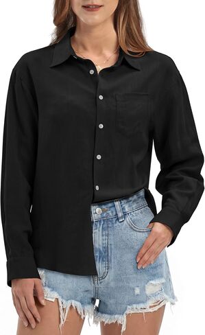 Willit Women's Linen Shirts Button Down Shirts Long Sleeve Beach Casual Summer Tops for Women Loose Fit Blouses in Kuwait