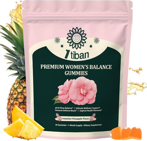 Pineapple Gummies for Women pH Balance, Feminine Probiotics for Vaginigal Health, Nutrition Feminine Gummies, Immune Support, Vegan, Gluten-Free, Hawaiian Pineapple 60 Gummies 30 Servings in Saudi Arabia