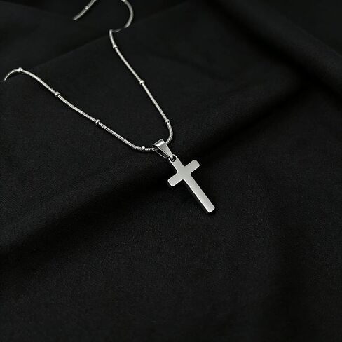 Cross Necklace for Women Girls, Stainless Steel Small Cross Necklace for Women - Non Tarnish Dainty Christian Faith Pendant Necklaces Gifts for Mom Wife, Birthday Jewelry Gift for Her in Kuwait