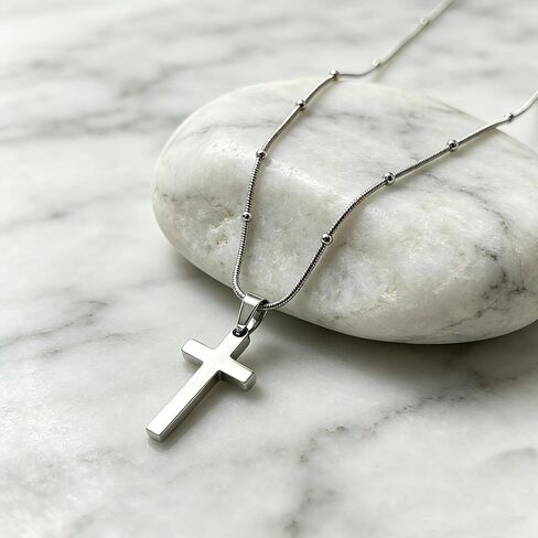 Cross Necklace for Women Girls, Stainless Steel Small Cross Necklace for Women - Non Tarnish Dainty Christian Faith Pendant Necklaces Gifts for Mom Wife, Birthday Jewelry Gift for Her in Kuwait