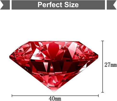 10 Pcs 0.78 Inch Colorful Crystal Diamonds – Faceted Glass Diamond Prism Gems with Grid Gift Box, Creative Decor for Home & Weddings in Kuwait