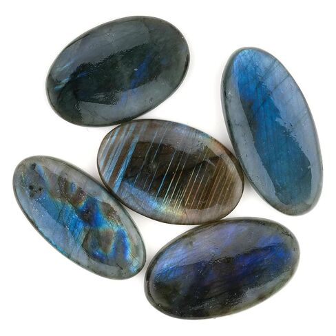 ColouredRocks (25mm+) (1pcs) Large Labradorite Round Cabochon Gemstone for Healing, Meditation & Protection, Natural Loose Crystals, Wholesale Bulk Flat Back, Jewelry Making Supply, DIY, Crafting in Saudi Arabia