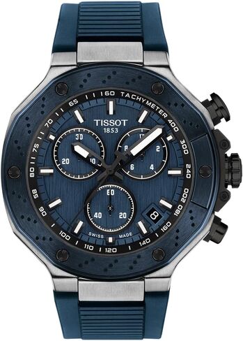 Tissot T-Race 45mm, Swiss Quartz Chronograph Watch for Men, Stainless Steel Case, Blue Dial, T1414172704100 in Kuwait