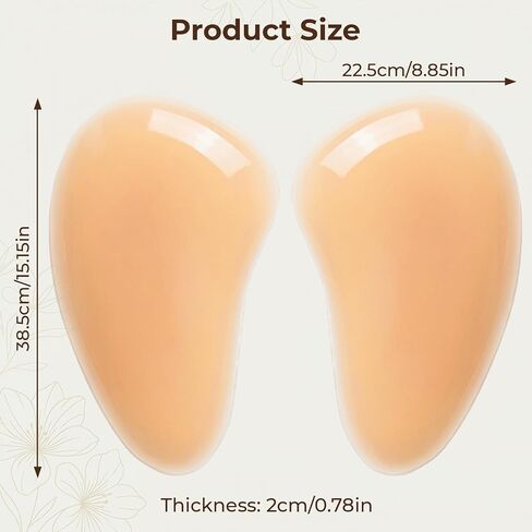 2 Pcs Self Adhesive Silicone Hip Pads, Big Silicone Hips and Buttocks Corrector, Realistic Thick Hip Dip Filler Enhancer for Women in Saudi Arabia
