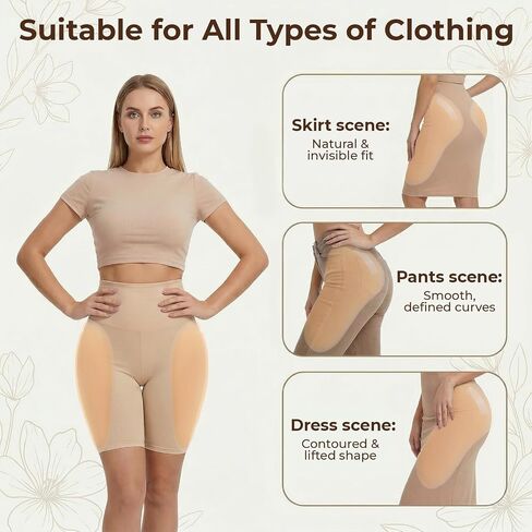 2 Pcs Self Adhesive Silicone Hip Pads, Big Silicone Hips and Buttocks Corrector, Realistic Thick Hip Dip Filler Enhancer for Women in Saudi Arabia