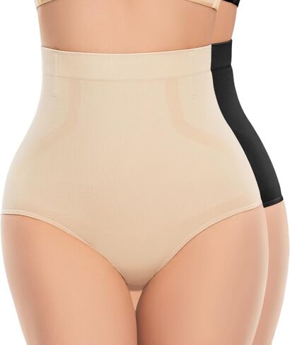 Tummy Control Underwear - High Waisted Body Shaper Panties Seamless Shapewear Compression Briefs for Women in Kuwait