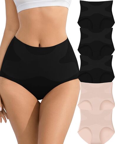 J-pone Tummy Control Underwear for Women Seamless High Waisted Panties No Show Stretch Full Coverage Tagless Briefs, 5 Pack in Saudi Arabia