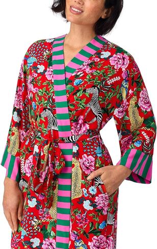 Room Service Women’s Lightweight Rayon Kimono Robe with Pockets and Tie Waist in Saudi Arabia