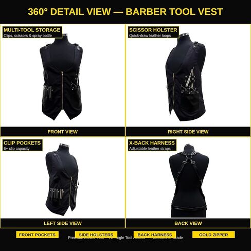 Women Barber Vest Professional Hair Stylist Apron – Adjustable Salon Work Vest with Multi Tool Pockets, Lightweight Hairdresser Barber Apron for Cosmetology & Salon Use in Saudi Arabia