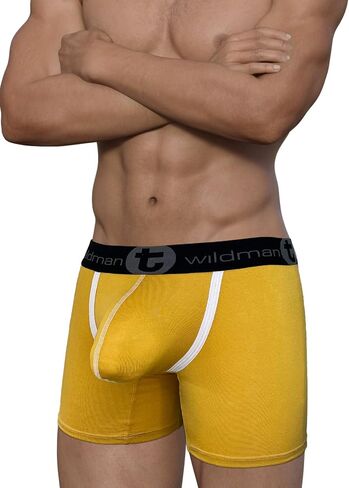 Wildmant Modal Big Boy Pouch 5" Inseam Boxer Brief Gold in Saudi Arabia