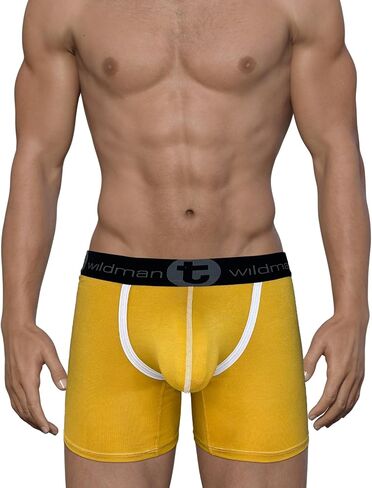 Wildmant Modal Big Boy Pouch 5" Inseam Boxer Brief Gold in Saudi Arabia