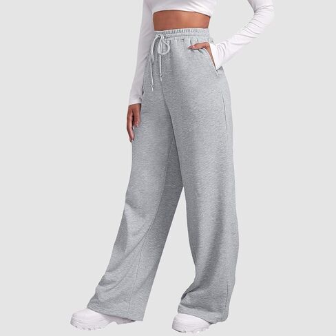 Baggy Sweatpants for Women Casual Wide Leg Drawstring High Waisted Lounge Athletic Sweat Track Pants with Pockets in Saudi Arabia