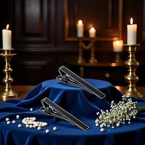 2 Pcs Black Tie Clip for Wedding Anniversary Business Meeting Best Gifts,Tie Clips，Jewelry in Kuwait
