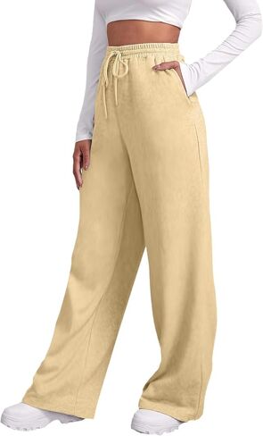 Baggy Sweatpants for Women Casual Wide Leg Drawstring High Waisted Lounge Athletic Sweat Track Pants with Pockets in Saudi Arabia
