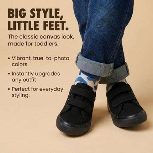 EMMA NEW YORK Toddler Sneakers Canvas Toddler Shoes for Girls and Boys, Hook and Loop Kid Sneaker in Kuwait