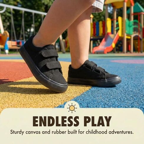 EMMA NEW YORK Toddler Sneakers Canvas Toddler Shoes for Girls and Boys, Hook and Loop Kid Sneaker in Kuwait