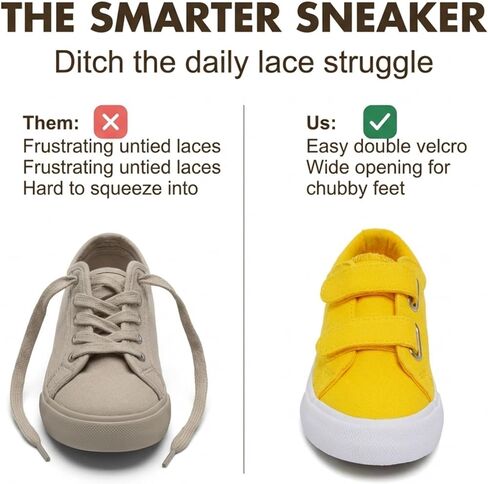 EMMA NEW YORK Toddler Sneakers Canvas Toddler Shoes for Girls and Boys, Hook and Loop Kid Sneaker in Kuwait