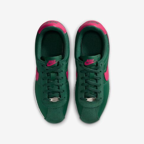 Nike Cortez Textile Big Kids' Shoes (Gorge Green/White/Wild Cherry) in Kuwait