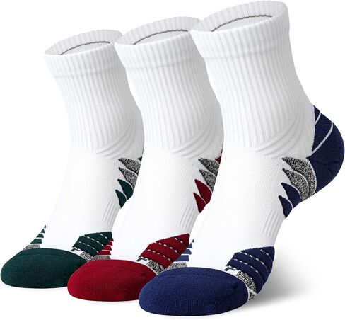 Hylaea Quarter Compression Running Socks, Anti-Blister Athletic Socks with Cushion and Moisture Wicking Coolmax in Saudi Arabia