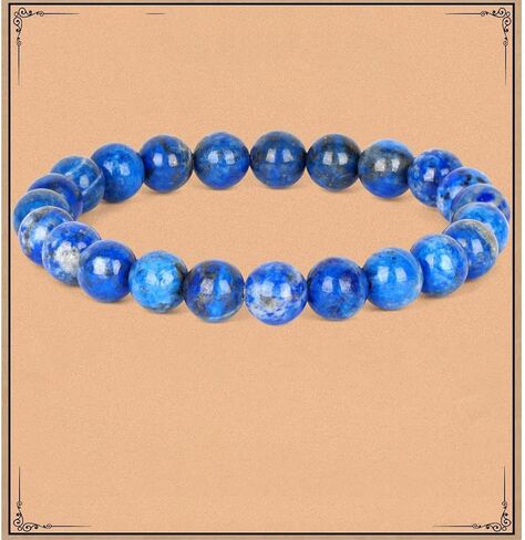 Natural Blue Kyanite Beaded Bracelet Round Smooth Stone Stretch Bracelet for Men Women Healing Crystal Jewelry in Kuwait
