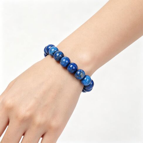 Natural Blue Kyanite Beaded Bracelet Round Smooth Stone Stretch Bracelet for Men Women Healing Crystal Jewelry in Kuwait