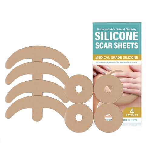 Silicone Scar Sheets for Breast - Reusable & Breathable Breast Silicone Scar Tape 4 Pair - Comfortable & Soft Medical Grade Patches for Post-Care Management in Kuwait