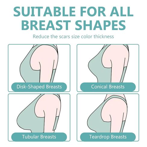 Silicone Scar Sheets for Breast - Reusable & Breathable Breast Silicone Scar Tape 4 Pair - Comfortable & Soft Medical Grade Patches for Post-Care Management in Kuwait