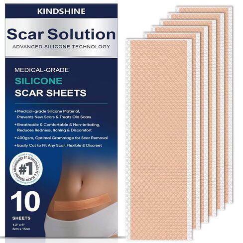 30PCS Medical Grade Silicone Scar Sheets, Advanced Scar Treatment & Prevention for Surgical, Burn, Hypertrophic & Keloid Scars, Flexible & Discreet Strips(1.2"x6") in Saudi Arabia