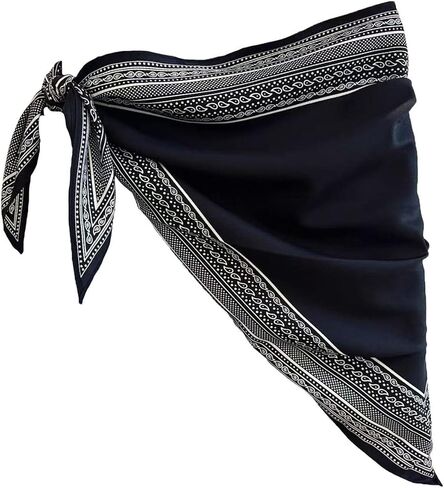 Seyurigaoka Scarf Belts for Women Waist Wrap Triangle Scarf Patterned Silk Satin Belt Boho Hip Scarfs y2k Accessories in Kuwait