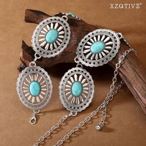XZQTIVE الغربية كونشو أحزمة سلسلة للنساء راعية البقر الفضة/الذهب حزام خصر معدني لفساتين الجينز البلد الحفل الزي in Saudi Arabia