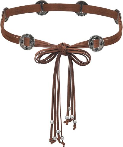 Women Knotted Waist Belt Bohemian Style Tassel Belt Vintage PU Leather Belts for Dresses in Saudi Arabia