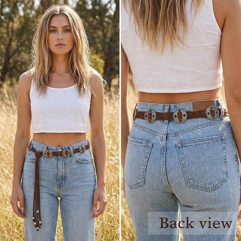 Women Knotted Waist Belt Bohemian Style Tassel Belt Vintage PU Leather Belts for Dresses in Saudi Arabia