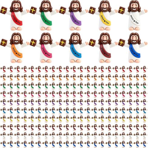 60 PCS Little Jesus Figurines in Bulk, Little Tiny Jesus Figures, Pocket Jesus Loves You, Jesus Small Figures for Church Christmas Favors Baptism Religious Gifts for Easter Egg Stuffers in Kuwait