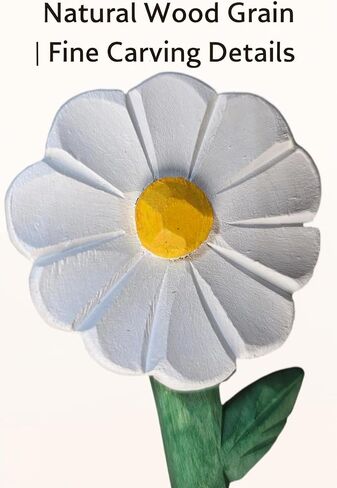 Wooden Daisy Figurine with Gift Box – Handcrafted Decorative Flower Statue, Cute Mini Ornament for Desk, Shelf & Home Decor, Perfect for Birthday, Mother's Day, Anniversary & Thank You Gifts in Kuwait