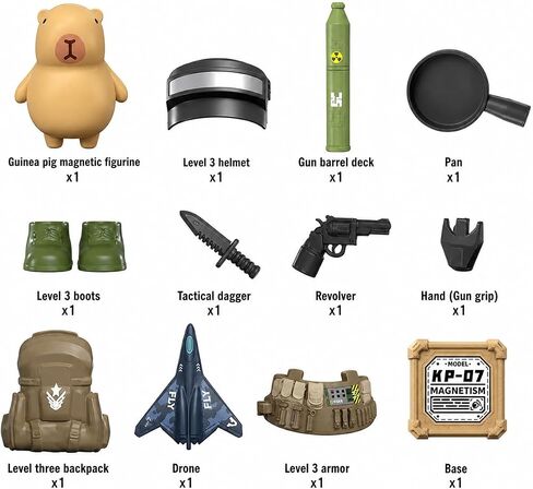Magnetic Capybara DIY Assembly Figurine with Interchangeable Parts, Creative Desktop Decor, Trendy Collectible Action Figure, Perfect for Adult Enthusiasts, a Unique & Fun Stress-Relief Desk Ornament in Kuwait
