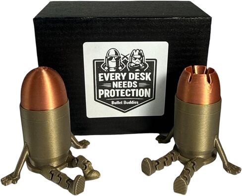 LBH MARKET Bullet Buddies Desk Decor (2 Pack) – Funny Gift for Gun Lovers & Hunters – Man Cave & Office Desk Decor – Novelty Shooting Gift in Saudi Arabia